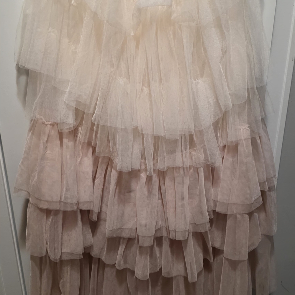 Free People Cream Layered Skirt